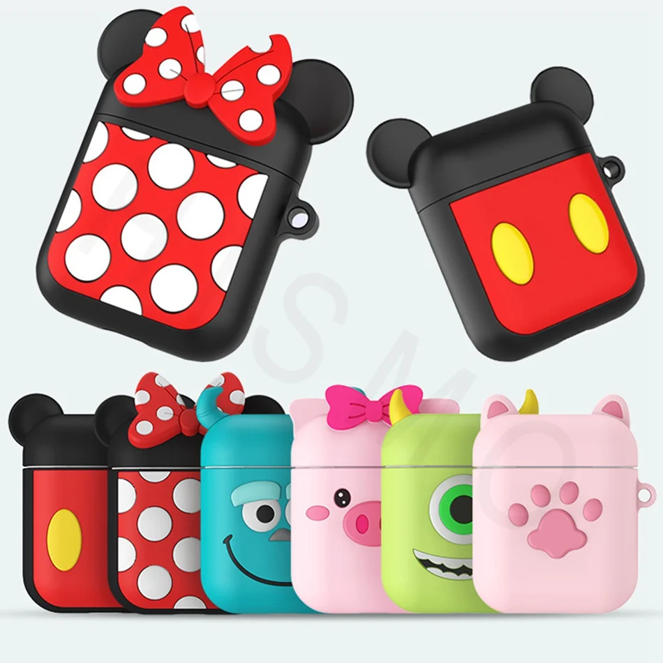 

For Airpods 2 Case Silicone Cartoon Cover for Apple Air pods Cute Earphone Cases 3D Headphone case for Earpods Accessories