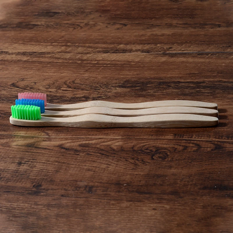 10-pack минималистичный дизайн зубная щетка для взрослых es бамбуковая зубная щетка нейлоновая Жесткая Щетина низкоуглеродистая биоразлагаемая бамбуковая ручка