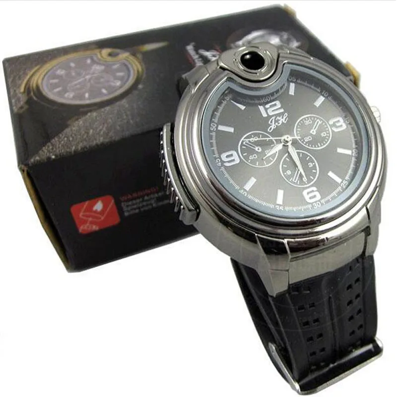 

New Military Lighter Watch Men Quartz Refillable Butane Gas Cigar Watches Fashion casual luxury black female watch A40