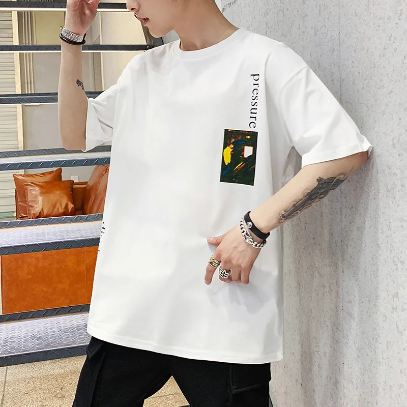

Wholesale & Drop-shipping Men's T-shirts Print Short Sleeve 100% Cotton Oversize Style White Color Size M L XL 2XL #191033