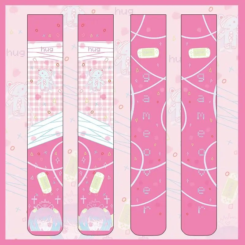 

Japanese Style Anime Pattern Cute Cartoon Printed Stockings For Girls Velvet Overknee Tights Cosplay Stockings 5SW05