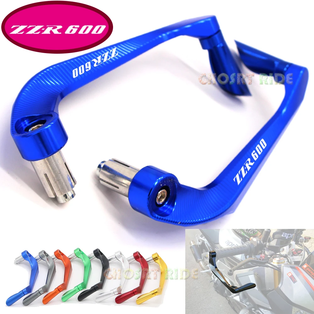 Universal 7/8&quot 22mm Motorcycle Handlebar Brake Clutch Levers Protector Guard For Kawasaki ZZR600 ZZR 600 1990-2009 !Logo(ZZR600) |
