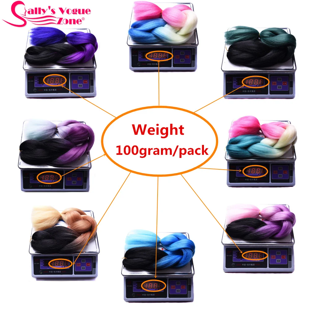 Sallyhair Synthetic Ombre Color High Temperature Kanekalon  Jumbo Braiding Hair Extension (13)_all_