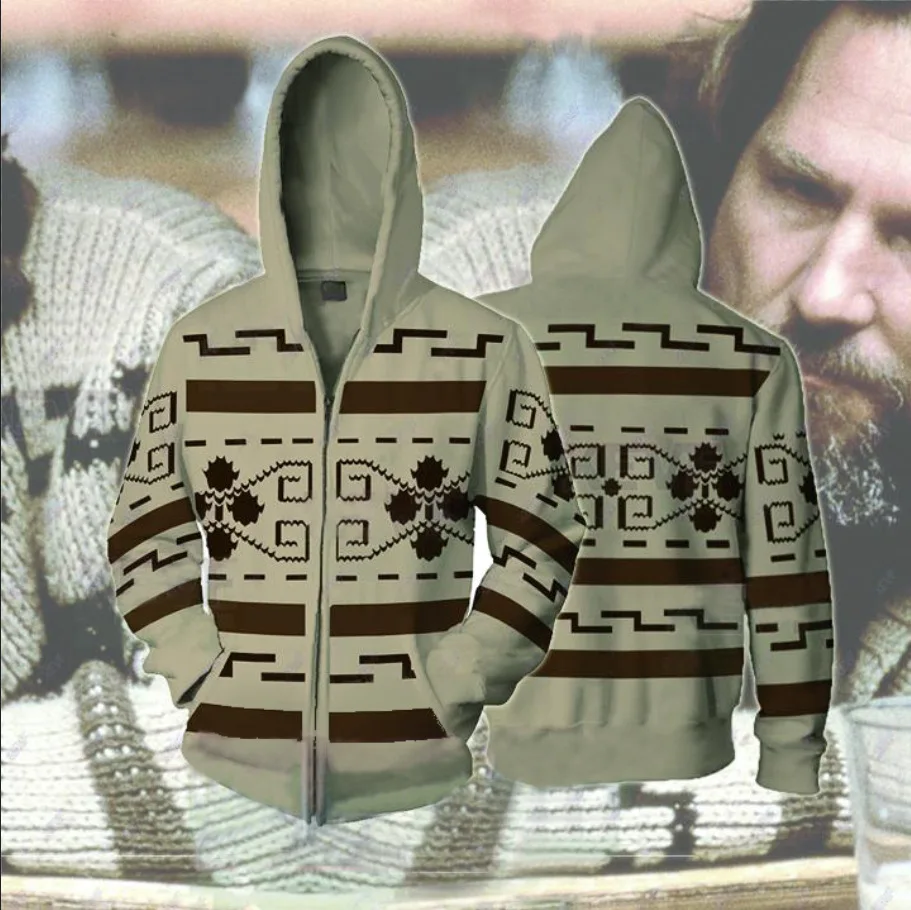 Большие толстовки для косплея Lebowski с Джеффом мостом мужчин и женщин куртка