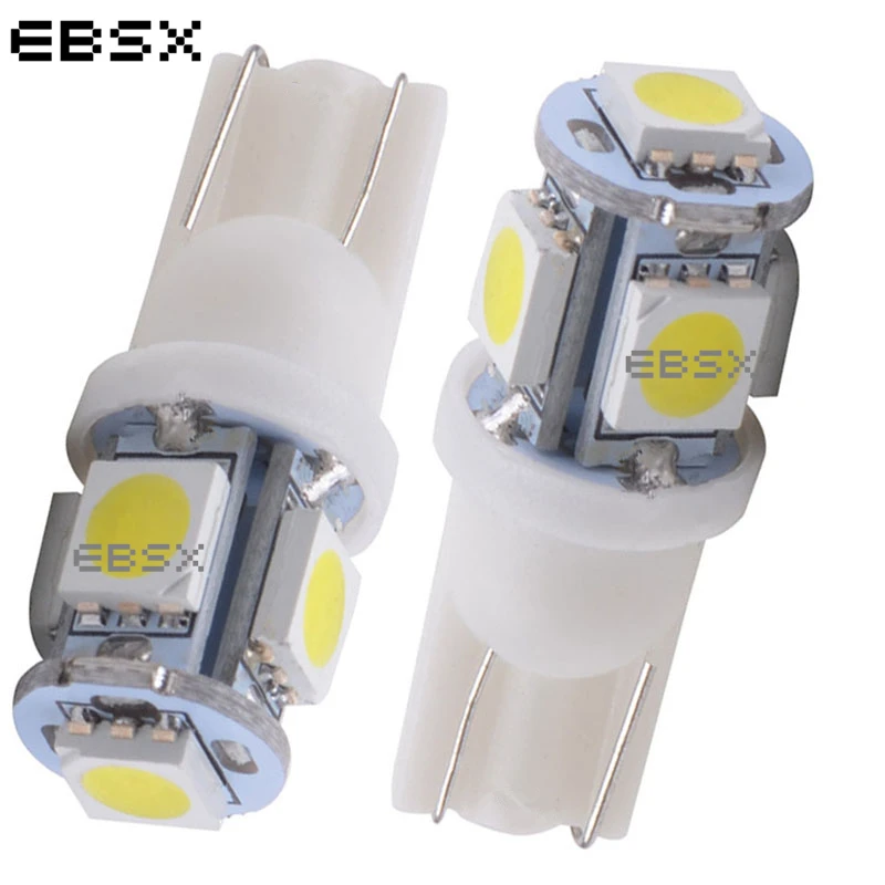 EBSX 100 шт. T10 5050 12В W5W LED Car 5 SMD 194 168 автомобильная автоматическая лампа для чтения