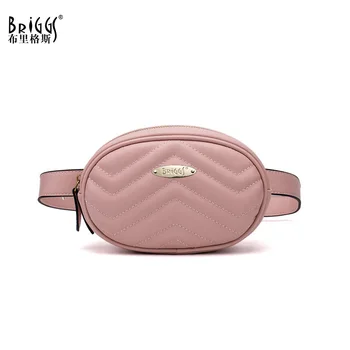 

BRIGGS Brand New Fashion High Quality Fanny Pack Waist Bag Women Wave Pattern Belt Bag Luxury Brand PU Leather Chest Handbag