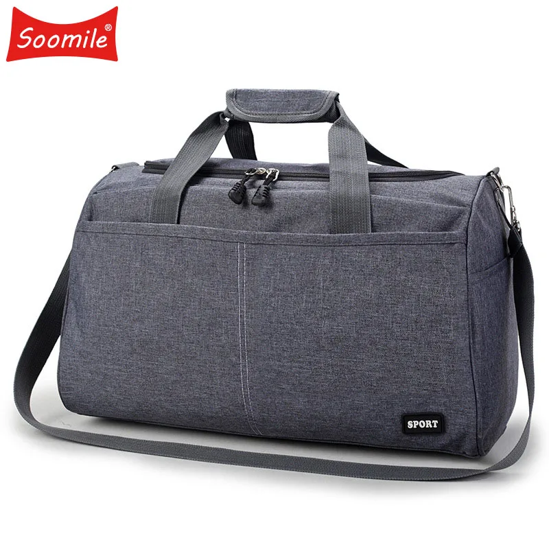Gray Large Men Duffle Bag Waterproof Oxford Travel Bags Male Hand