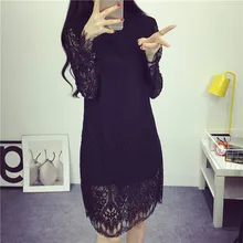 Top Selling White Black Lace dress Party Evening Elegant work wear Bodycon bandage dress Long Sleeve sexy hollow out dress kleid