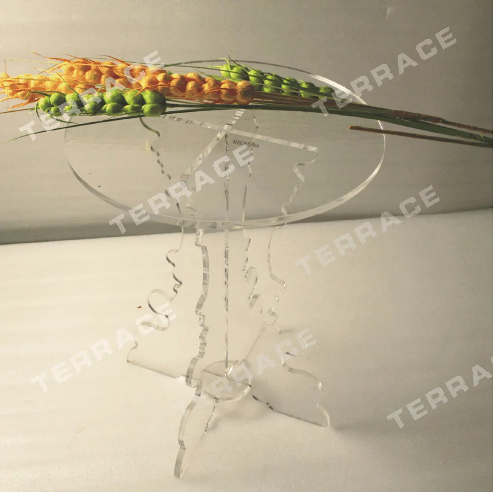 (FREE SHIPPING) Vantage Acrylic Coffee Table,Round Lucite Accent Tables Unfoldedcoffee table