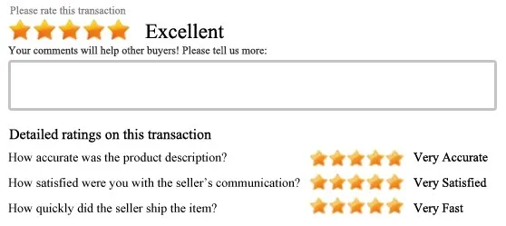 5 stars feedback