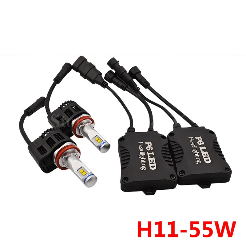 

2pcs Auto parts Lamp P6 H8/H9/H11 110W 10400LM car replacement LED Headlight Bulb 3000K 4000K 5000K 6000K MZ Car LED CHIP