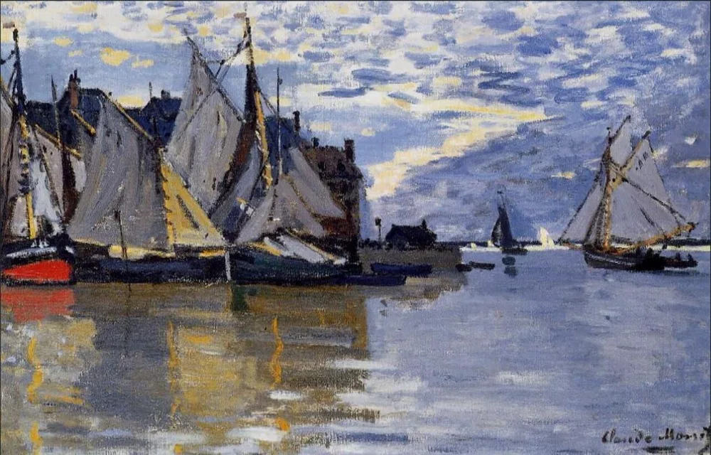 

High quality Oil painting Canvas Reproductions Sailboats (1864-1866) By Claude Monet Painting hand painted