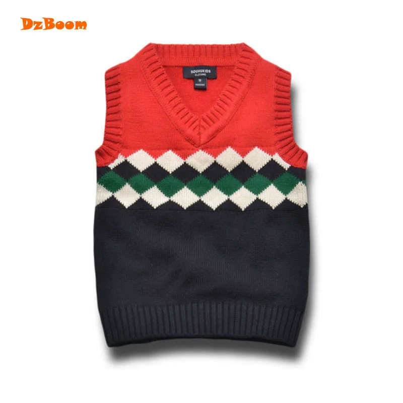 DzBoom Autumn Winter Knitted Vest Baby Boy Sleeveless Knitwear England