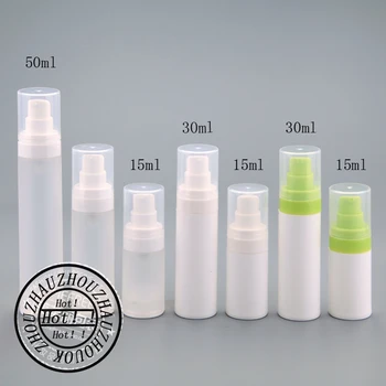 

Hot sale airless plastic container bottle, vacuum emulsion bottle with lotion pump on the travelling cosmetic packaging