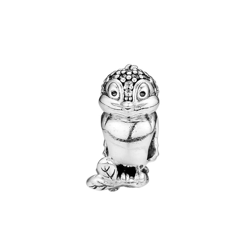 

100% 925 Sterling Silver Snow White Bird Beads Clear Cz Charm for Jewelry Women Making Fit Pandora Bracelets Necklace Diy