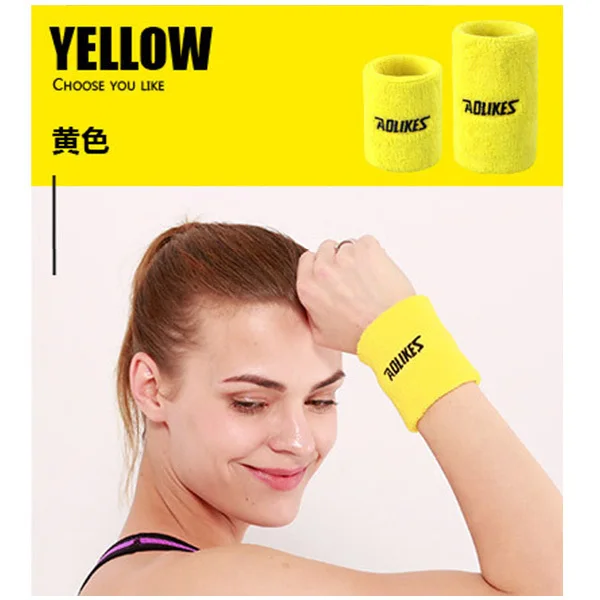 Спортивный 11 см эластичный удлиненный браслет, манжета для баскетбола, тенниса, бадминтона, защита от пота, полотенце, защита для запястья, унисекс - Цвет: Yellow