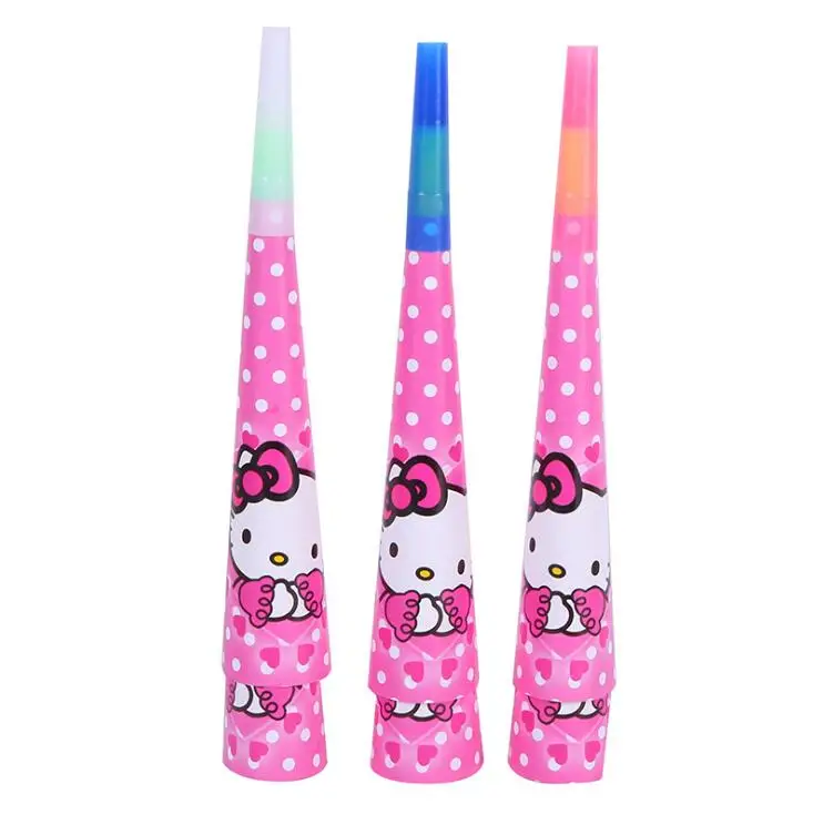 Hello kitty 6 шт./лот с милой совой картон тематическая бумага трубы Шум генераторы Дети День рождения аксессуары праздничные украшения - Цвет: Hello kitty
