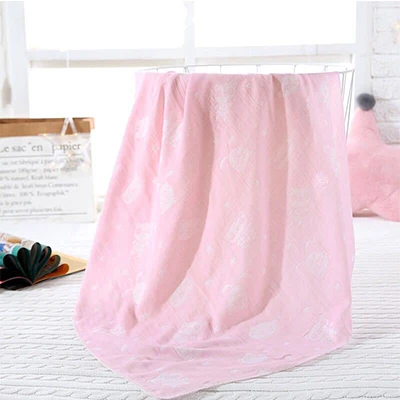 Pink 85*85 см одеяло для новорожденных хлопковые пеленки газовое одеяло хлопок удобные дышащие водопоглощающие четыре сезона - Цвет: Pink
