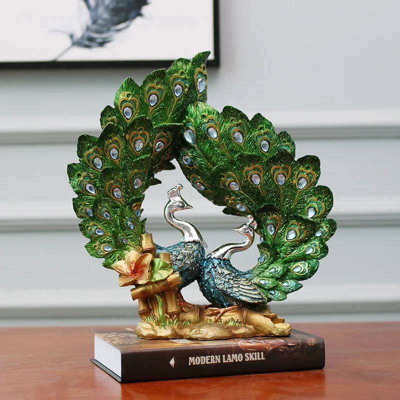  Modern Peacock Home Decoration Figurines Bedroom Porch Furnishings Personalized Resin Oranment craf - 32851477686