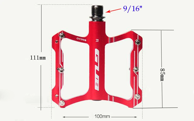GUB Велосипед Педаль Горный велосипед ультра легкая алюминиевая педаль красный черный серый подшипник Peda 395 г/пара