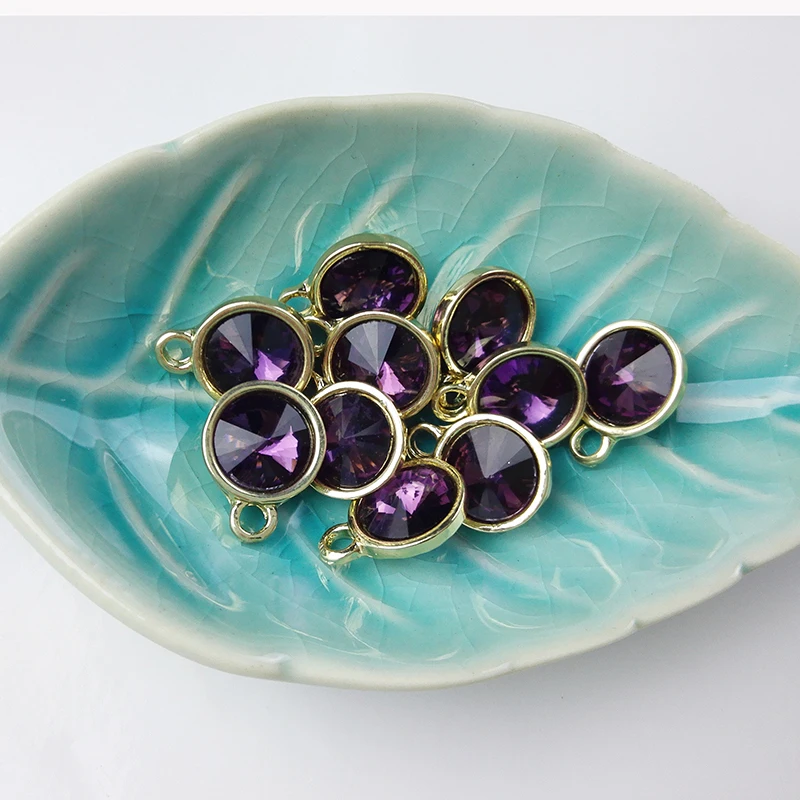 2016Americantrendygoldrhinestone8mmcharmspendantmatchingwith