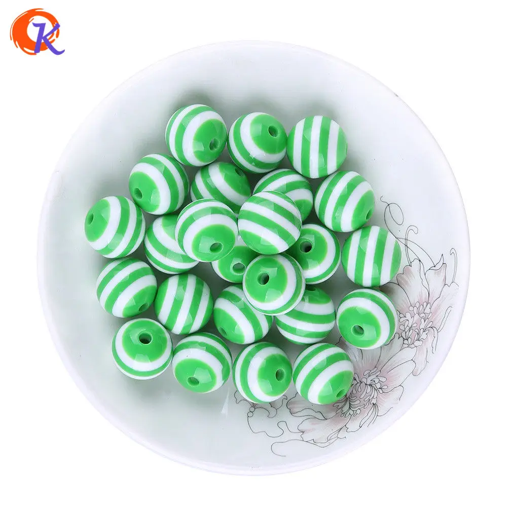 Модные бисерные ювелирные изделия 6 мм до 20 мм Красочные полимерные полосы Бусины для детей массивное бисерное ожерелье - Цвет: Green
