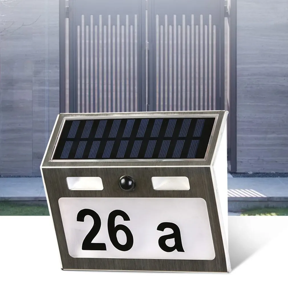 Поликремниевая лампа для дома с номером солнечной энергии светодиодный светильник знак Дом отель дверь адрес табличка номер табличка с цифрами