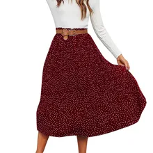 Srogem Модные женские длинные юбка в складку Женская пикантные в черный горошек вечерние повседневные юбки Faldas Mujer Moda Jupe Femme Saia Миди