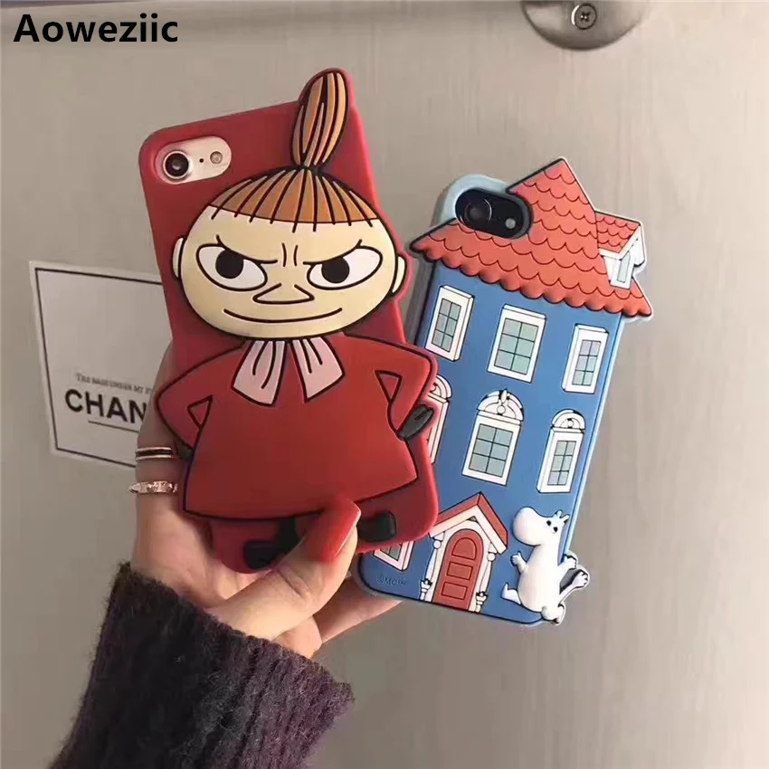 

Aoweziic New cartoon cute personality hippo witch For iPhone 6s 7 8plus phone case all-inclusive drop resistance silicone case