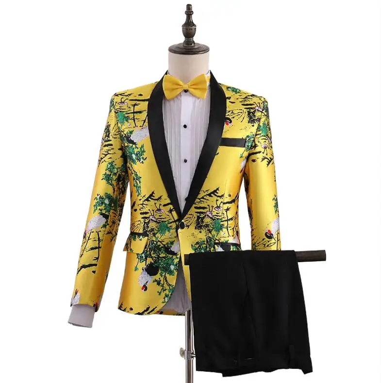Singer stage suits men blazer Chorus performance costume photo studio boys prom mariage suits fashion slim chorus groom clothes