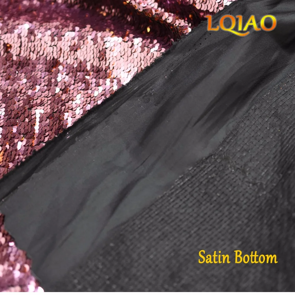 Pink Gold Sequin Fabric Reversible-003
