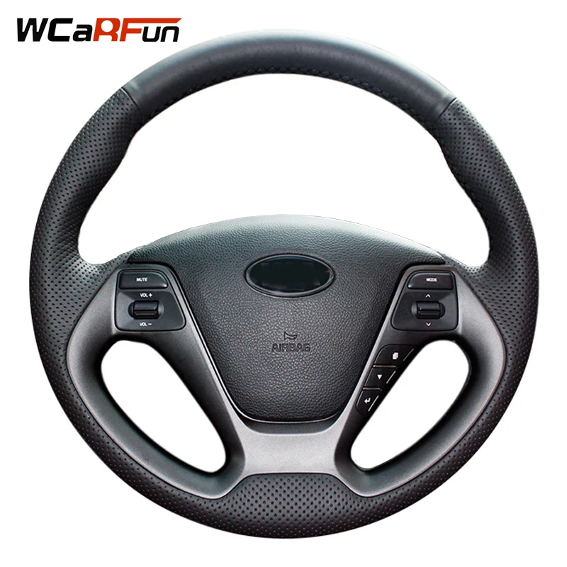 

WCaRFun Artificial Leather Car Steering Wheel Cover for Kia K3 2013 K3S 2014 K2 Rio 2015 2016 Ceed 2012-2017 Cerato 2013-2017