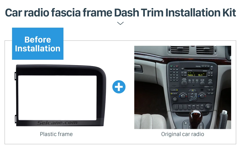 Seicane двойной Din установка приборной панели комплект для 2001-2006 Volvo S80 Dash комплект DVD gps декоративная рамка панель приборной панели