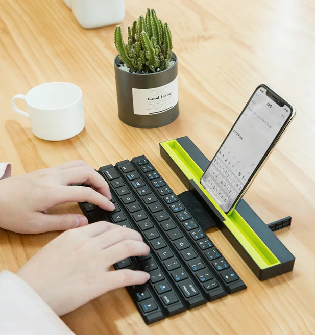 

iBen Bluetooth Keyboard Folding Wireless Computer Keyboard Mini 64 Keys Foldable For Phone Tablet Laptop iPad iPhone Samsung IOS
