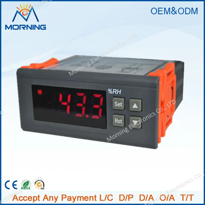 

HC-110M Relay output 10A panel size 71*29mm LED digital display humidity controller