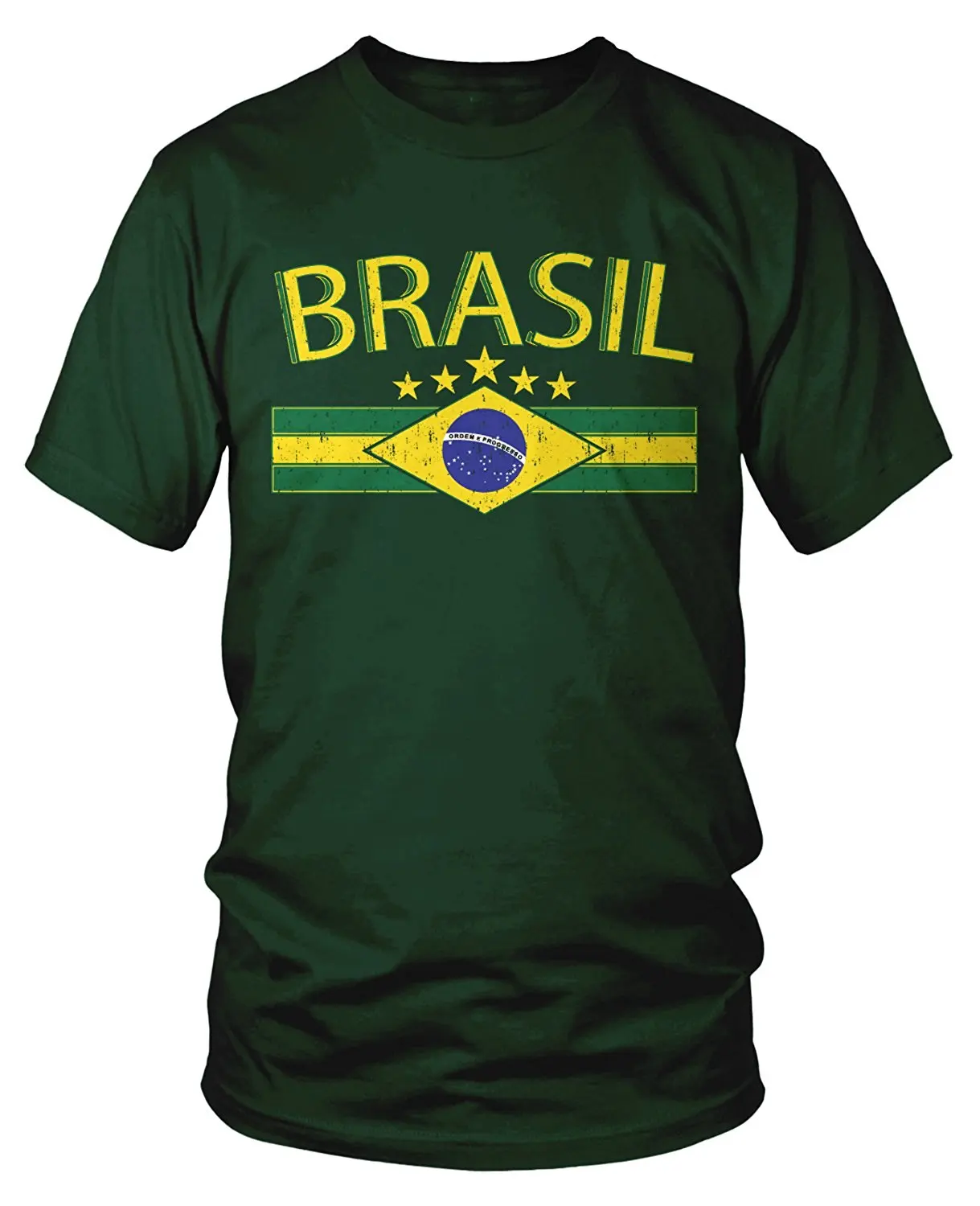 Mens T Shirts Fashion 2018 Men's Brasil Flag and Country Emblem, Brazil