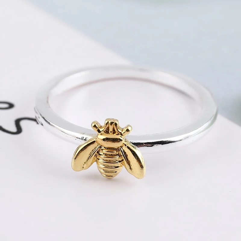 

1Pcs Simple Tiny Solid Gold Color Copper Bee Finger Rings Gold Hammered Band Stacking Rings Wedding Anniversary Jewelry