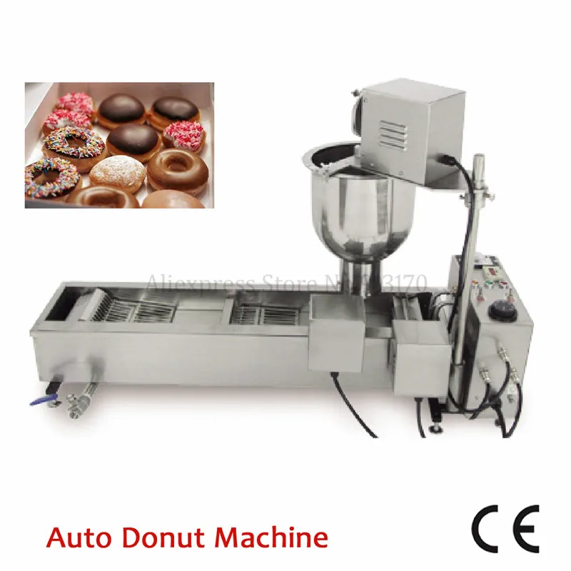 Автоматическая машина для пончиков из нержавеющей стали, мини автоматическая машина для пончиков, производственная линия, коммерческая емкость 300~ 500 шт/ч