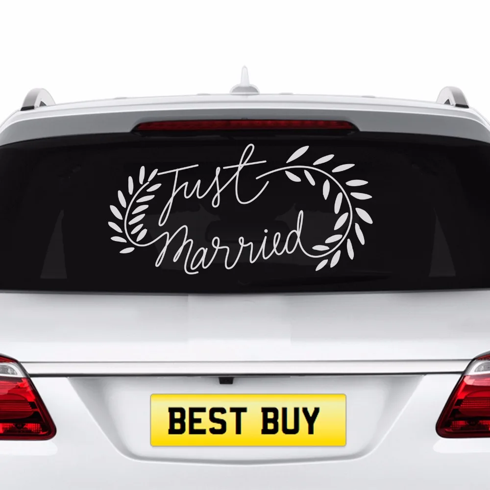 New car  sticker  Just Married Wedding  Car  Decal  Removable 