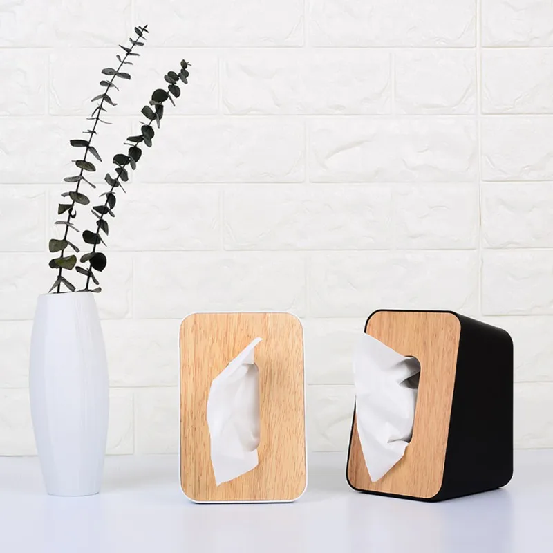 

Removable Wooden Tissue Box Home Bathroom Car Tissue Box Container Towel Napkin Log Tissue Box Car Styling
