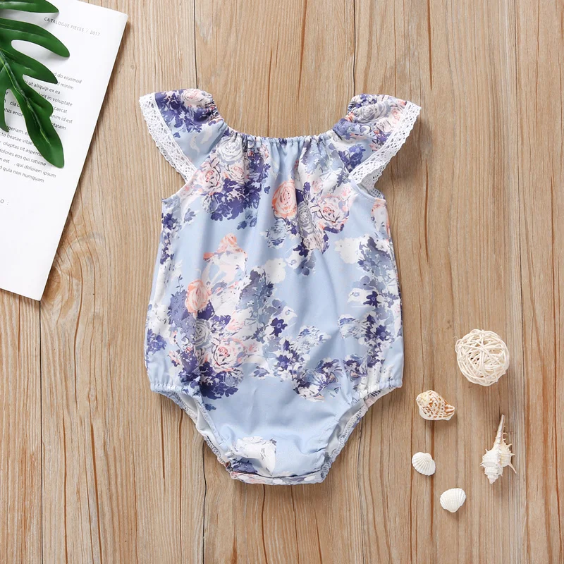 

New Summer Onesies Baby Kids Clothes Floral Toddler Newborn Rompers Infant Jumpsuit Children Costume 3 6 9 Months