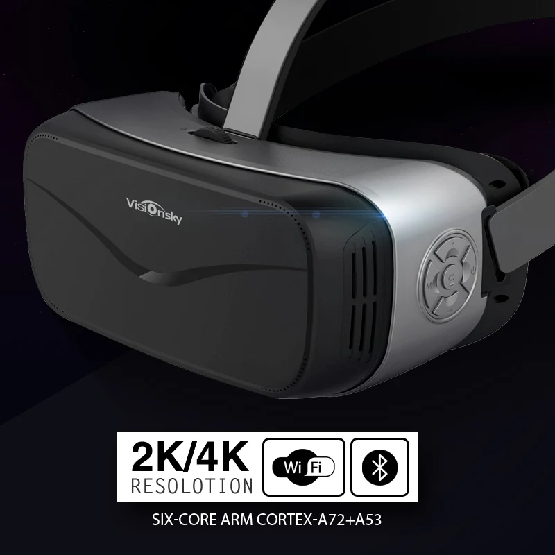 2017 Visionsky Virtual Reality 3D VR Glasses All in One Headset CPU RK3399 VR BOX Glasses 4K 3840*2160 Pix with Mini HDMI,Wifi 2017 fancyman 3d vr box all in one headset cpu rk3288 vr glasses screen ips 5 5inches tft 2k 2560 1440 pix with mini hdmi wifi