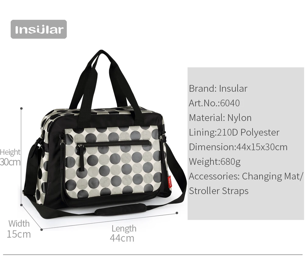 Tote Mutterschaft Windel Tasche мессенджер/сумки Kinderwagen Baby Mummy Taschen Dot mit jandern Pad/Kinderwagen