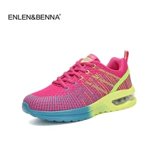 Женская повседневная обувь четыре сезона чистая модная женская Спортивная обувь Подушки Air демпфирования обувь Кружево до Женские теннисные кроссовки