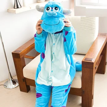 

2017 Cute Adults warm Thin Flannel pajamas Animal Costume Zebra Cartoon Unisex Cosplay Clothing Pajama one piece Pajamas set