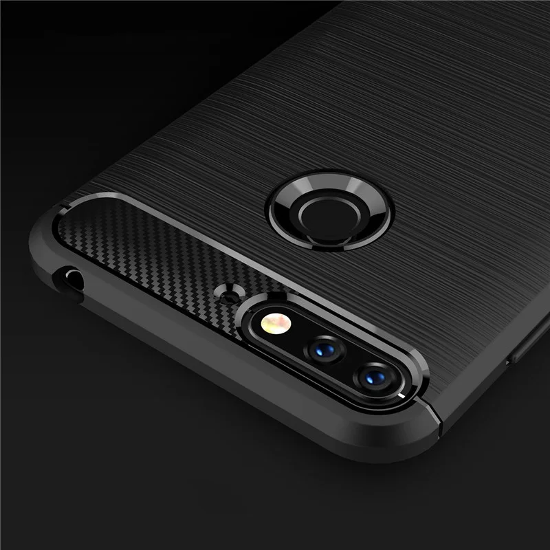 Углеродное волокно текстурированный силикон для huawei Enjoy 8E чехол мужской деловой стиль для Enjoy 8 E Enjoy8E сотовый телефон задняя крышка чехол