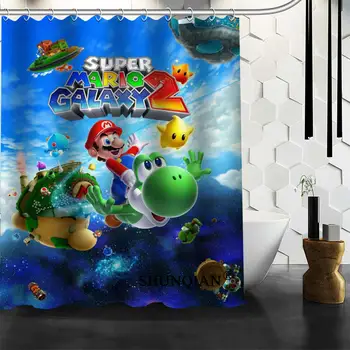 

New Custom Funy Super Mario Shower Curtains Polyester Bathroom Waterproof Bath Curtain Size 150X180cm165X200cm180X200cm
