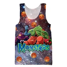 PLstar Cosmos, топы в стиле хип-хоп, мужские летние топы без рукавов, Космический Джем, Monstars, топы с 3d принтом, мужские повседневные майки