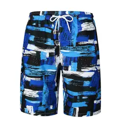 Шорты для Для мужчин Повседневное печатные линии сухой карман Для Мужчин's Пляжные шорты летние пляжные шорты полиэстер Купальники