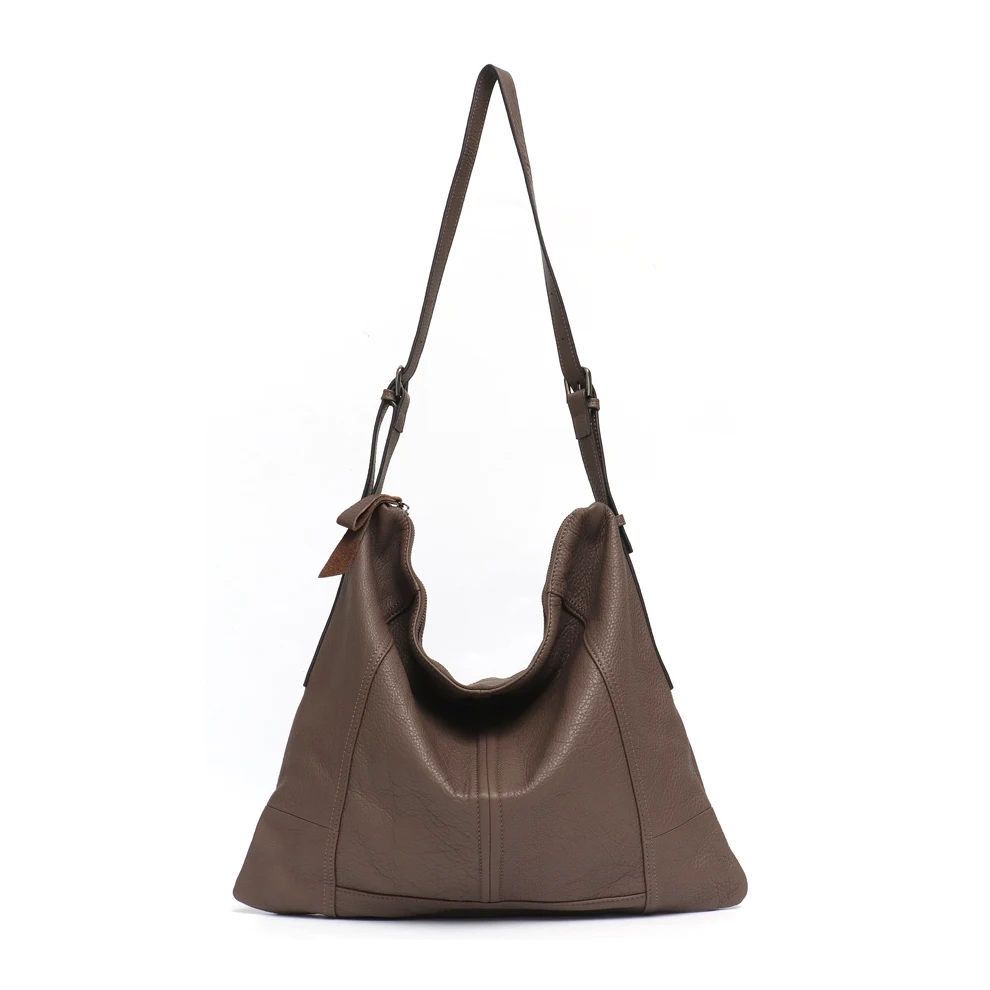 MONFER бренд модные женские туфли сумочка из натуральной кожи сумка мягкая сумка большой Ёмкость Повседневное Сумка Хобо через плечо сумка - Цвет: clay